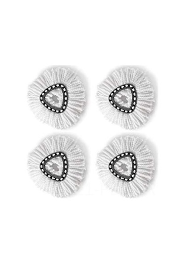 Padalink Topak Satış: Kaliteli İnce Lif Vileda, O-cedar Uyumlu Üçgen Döner Mop Başkanı - Beyaz, Dayanıklı, Yeniden Kullanılabilir, Kolay Kurulum