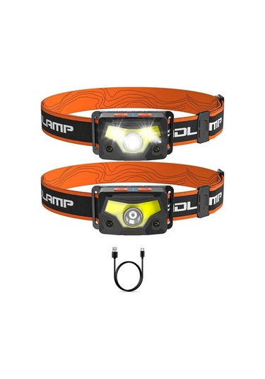 Ulzyvf Süper Siyah Sensörlü Şarj Parlak Paket Lümen Led Kafa, Kafa Kafa Hareket Flaş, Edilebilir 2'li 1100 Hf Siyah