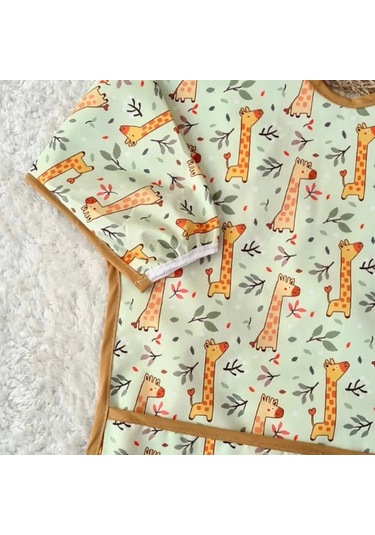 Candar Forest Desenli Sıvı Geçirmez Unisex Aktivite Ve Mama Önlüğü 6-24 Ay Standart Çok Renkli