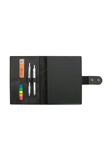A5 Defter Ve Ajanda Kılıfı - %100 Rainbow Deri - Ko10001 - Antrasit Antrasit