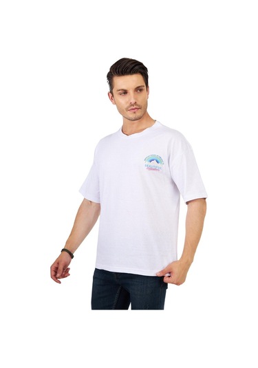 Ghassy Co. Erkek Oversize Sırt Ve Göğüs Baskılı Outdoor Tshirt Be (549329836)