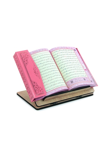 Rahleli Kuranı Kerim Tesbih Kızımın Çocuk Seccade Seti Pembe