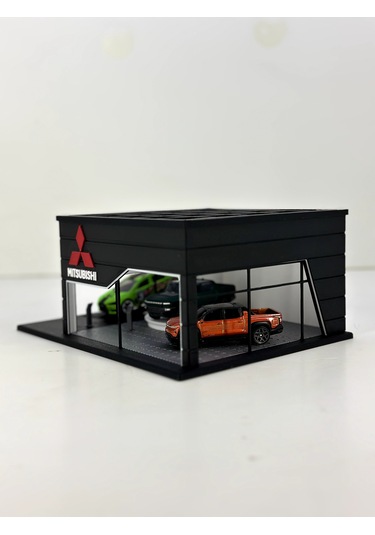 1/64 Ölçekli Mitsubishi Diorama Tasarımlı Araç Sergileme Garajı 3d Baskı