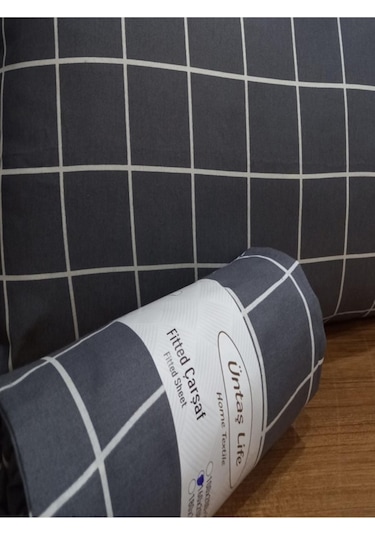 Üntaş Life Çift Kişilik Lastikli Çarşaf + Yastık Kılıfı Füme 2 Adet