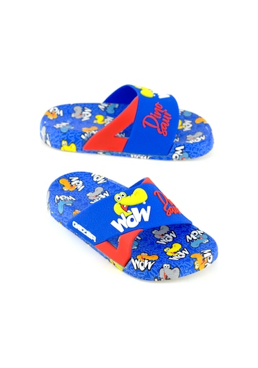 Gezer Kız Çocuk Yazlık Rahat Taban Dino Ev Bahçe Banyo Havuz Plaj Günlük Terlik Mavi