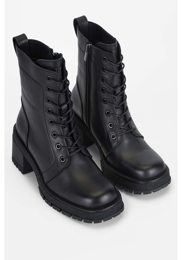 Tamer Tanca Kadın Hakiki Deri Siyah Deri Casual Bot 775 8259 BN BOT SK23/24 Siyah