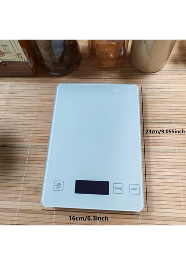 Dashanshop Dijital Mutfak Terazisi 15kg 1g Beyaz Usb Şarjlı Meyve Sebze Tartısı -