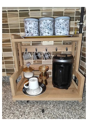 Tezgah Üstü Raf Kahve Köşesi Raf Baharatlık