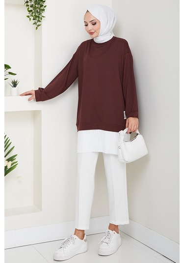 Arma Detay Piliseli Oysho Tunik 1627 - Acı Kahve Acı Kahverengi