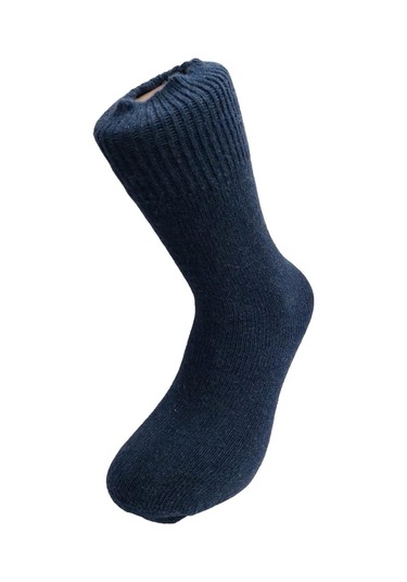 Yerli Üretim Erkek Yün Wool Soket Çorap-Mavi