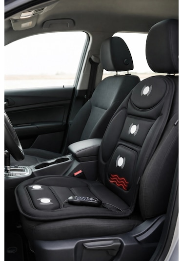 Glr Jb-616c 5 Motorlu Isıtmalı Masaj Minderi - Ev, Ofis Ve Araç Uyumlu Siyah
