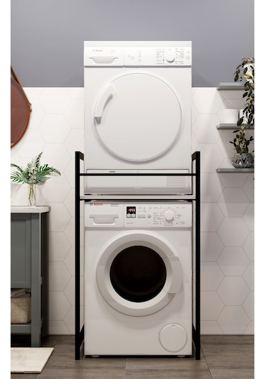 Çamaşır Makinası Ve Kurutma Makinası Rafı Çamaşır Makinası Üstü Banyo Düzenleyici Raf Beyaz