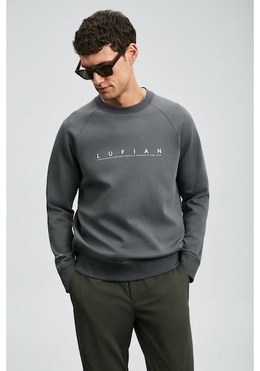 Lufian Erkek Cooper Sweatshirt 112030177 Koyu Gri Koyu Gri