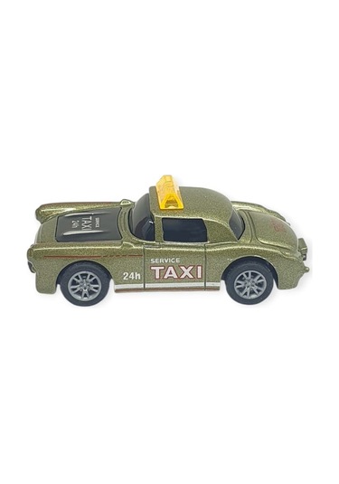 Çek Bırak Metal Küçük Arabalar 8 Cm - Sh40031 - Haki Taxi Yeşil
