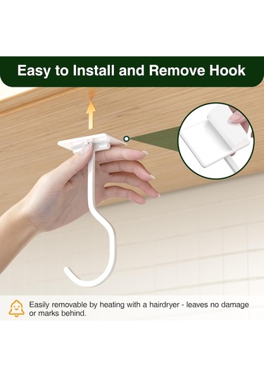 Tenfowee Beyaz Çift Kollü Muz Asma Kancası - Çekilebilir Mutfak Makyajı, Kolay Kurulum, Elektrostatik Boya, 16cm, 63g