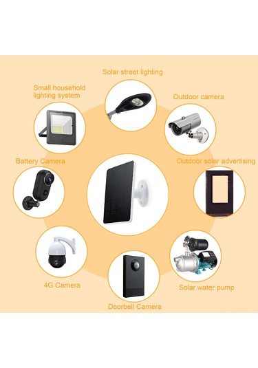 Samdoo 10w Monokristal Güneş Paneli Ip6 Su Geçirmez 5v Type-c Dış Girişli Güvenlik Kamerası, Zili Ve İzleme Cihazları İçin Güneş Şarj Paneli Siyah