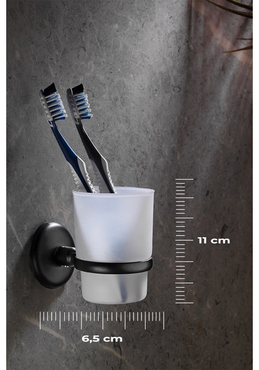 Yapışkanlı Diş Fırçalık Siyah S-105