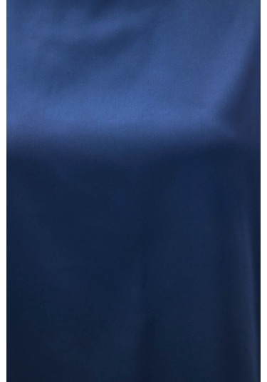 Sateen Yarasa Kol Salaş Bluz - İndigo-137383