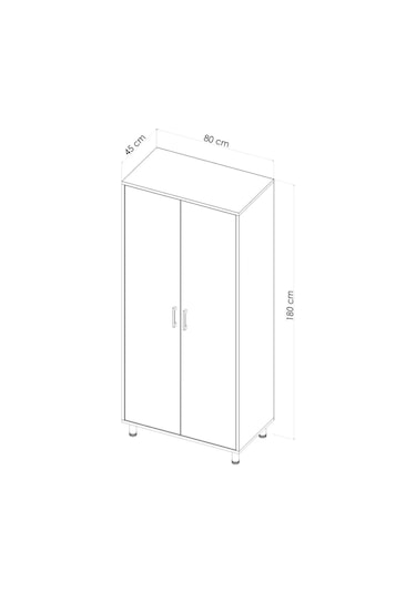 Ahşap Renk Çok Amaçlı 2 Kapılı Dolap