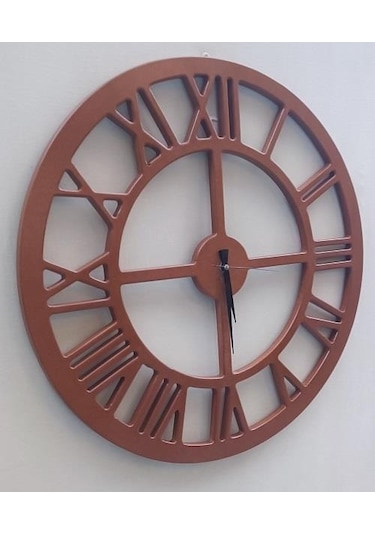 Duvar Saat Ahşap Mdf 60 Cm Model Çapında Doğal Renk Kutuda Sevk El Yapım Doğal Ahşap
