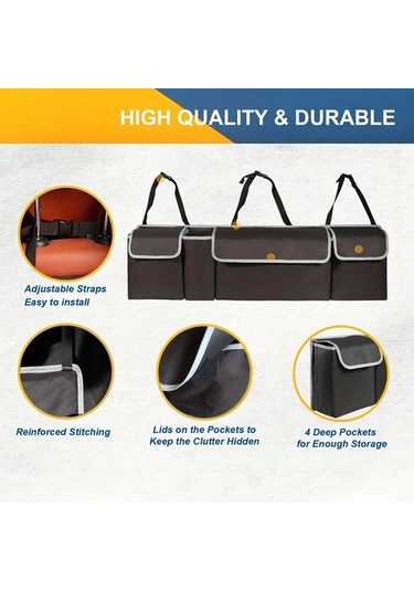 Xuweiwei Style1 Oxford Bagaj Organizatörü Evrensel Suv Arka Koltuk Asılı Depolama Çantası Büyük Cepler