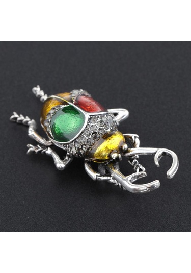 Suntek Zarif Böcek Broş Emaye Yaka Pin Rozeti Moda Takı Sarı-l Sarı L Çok Renkli