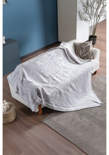 Afra Battaniye Çift Kişilik Gri