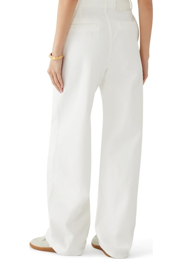 Loulou Studio Geniş Paça Kot Pantolon Ivory