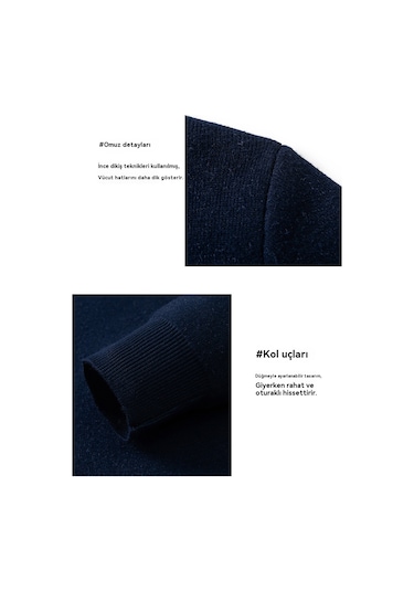 Edwardest 2025 Yeni Kış Erkek Artı Kadife Kalınlaştırılmış Yarım Balıkçı Yaka Kazak Slim Fit Açık Mavi