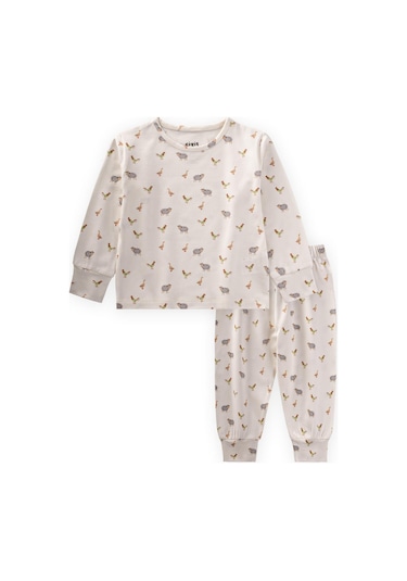 Pijama Takım 1-5 Yaş Karışık Hayvan Desen Ekru