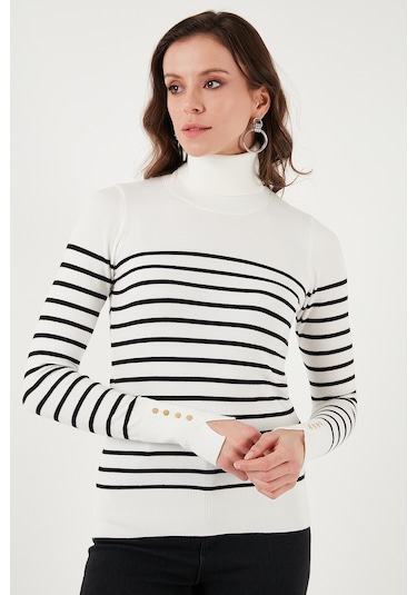 Fashion Friends Bayan Kazak 25k0024k1 Ekru Çizgili Ekru Çizgili