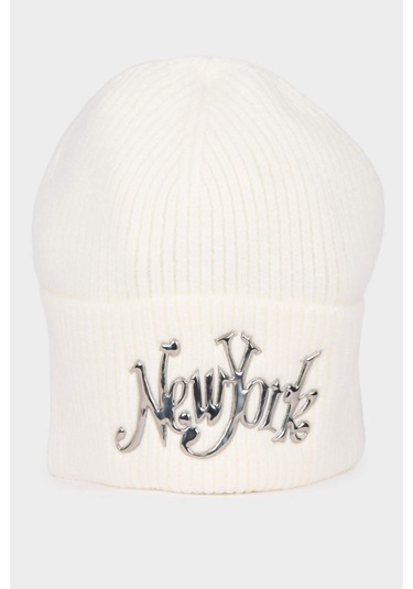 Defacto Kadın Nakışlı Bere F3155ax25wner2 Ekru-er2