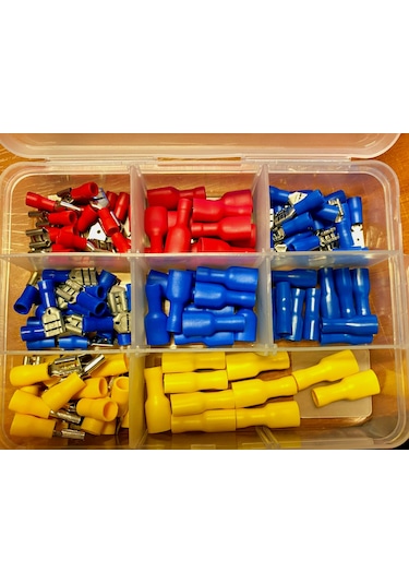 120 Parça Dışı/Erkek/Tam izoleli faston Terminal Seti