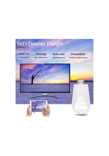 Mufunye Mirascreen K4 Siyah Kablosuz Ekran Yansıtıcı - 1080p Full Hd, Miracast/airplay/dlna Desteği, Android/ios Uyumlu, Taşınabilir