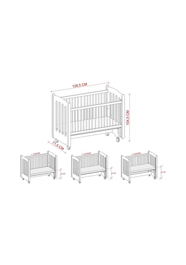 Meltem Kids Mia Anne Yanı Ahşap Sallanır Beşik 60 x 120 CM (Beyaz - Angel) Beyaz