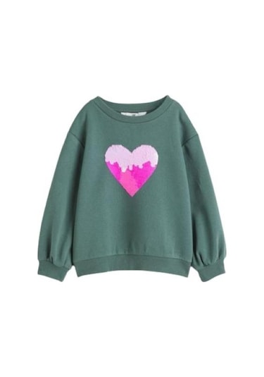 Pullu Çocuk Sweatshirt Yeşil