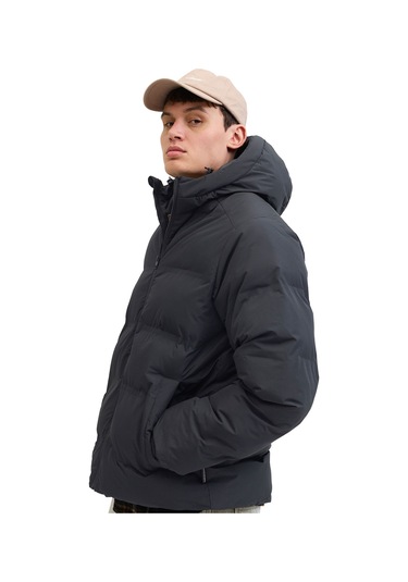 Jack & Jones Jjesoho Puffer Hood Sn Siyah Erkek Mont Siyah