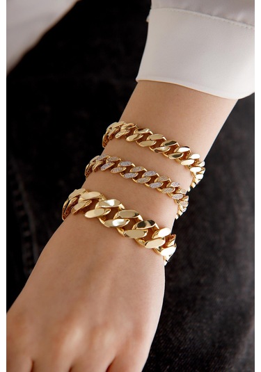 Milet Kuyumculuk 14 Ayar Taşlı Gurmet Bileklik Sarı Altın