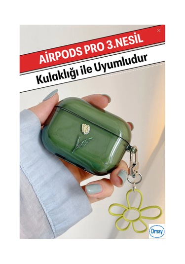 Airpods Pro 3. Nesil 2025 Uyumlu Tasarımlı Preminum Kılıf 1.kalite Son Çıkan Yeşil