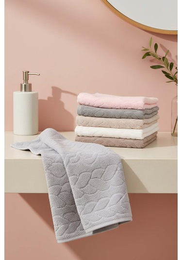 Soft İsba 6'lı %100 Pamuklu Havlu Seti 50x90 Cm Çok Renkli