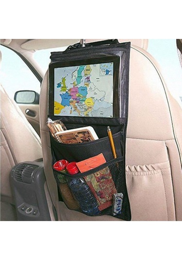 2 Adet Araba Içi Oto Koltuk Arkası Tablet Telefon Tutucu Pratik Cepli Eşya Çantası