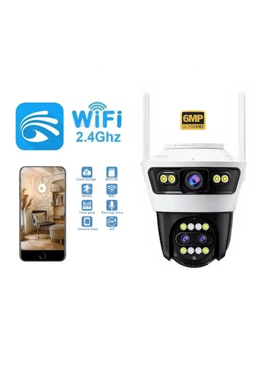6mp 6k Ultra Hd 3 Lensli 8xzoom Dış Mekan Gece Görüşlü Akıllı Ip Güvenlik Kamerası
