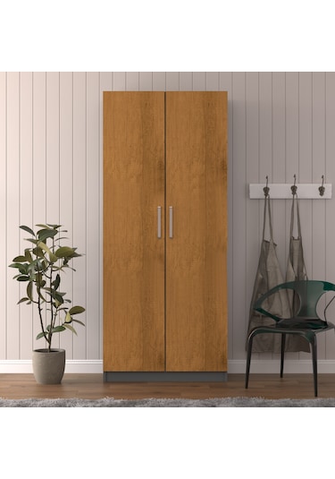 Petra-antrasit Modern Dolaplı Kitaplıklı Çalışma Masası