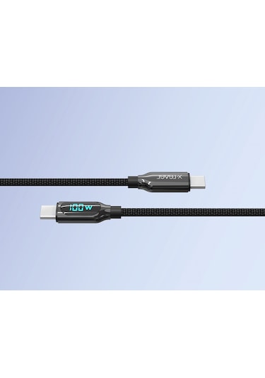 X-Level XCC8406 X-Powerdigi Usb-C To Type-C Dijital Göstergeli Örgü Kablo