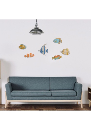 Kangvka Demir Deniz Balık Duvar Dekorasyonu - Canlı 3d Görünüm - Çevre Dost Boya - Oturma Odası Dekoru