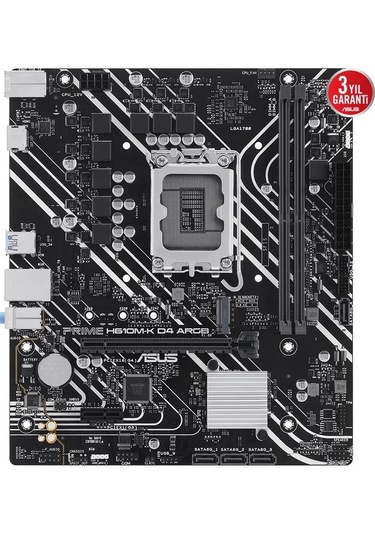 Asus Prıme H610m-k D4 Argb Ddr4 3200mhz 1xhdmı 1xm.2 Usb 3.2 Matx 1700p 12. / 13. Ve 14. Nesil İşlemci Uyumlu