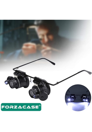 Saatçi Kuyumcu Tamirci İçin Ledli Gözlük Tipi 20x Büyüteç - Fc224