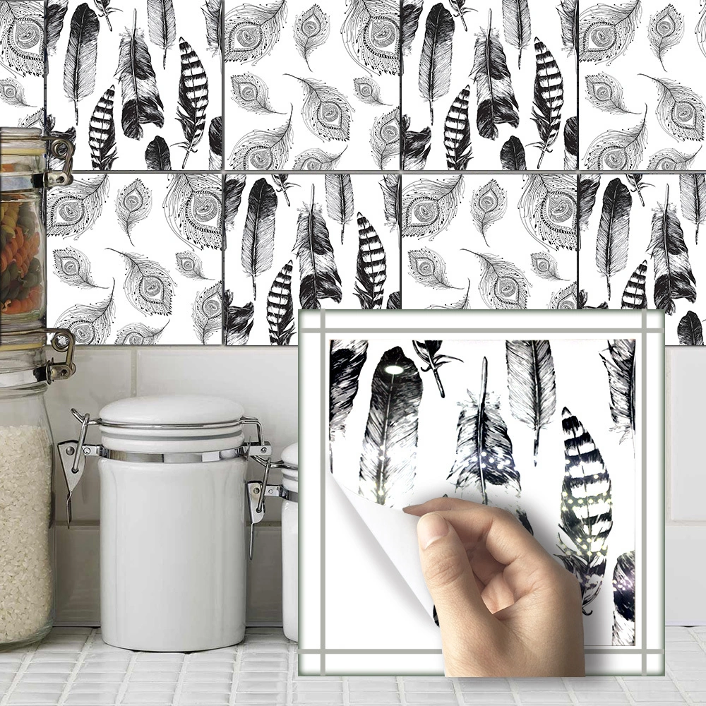 Hombey Mediterranean Tarzı Otomatik Yapışkan Mermer Sticker 20x20cm 10 Adet - Duvar Dekorasyonu, Kolay Kurulum, Geride Kalıntı Yok Diğer