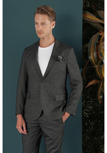 C 658 Slim Fit Siyah Spor Ceket Siyah