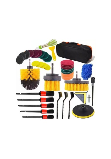 Yaozixa 40 Parçalı Elektrikli Matkap Fırçası İç Klima Çıkışı Temizleme Fırçası Araba Lastiği Temizleme Araba Yıkama Fırçası Cila